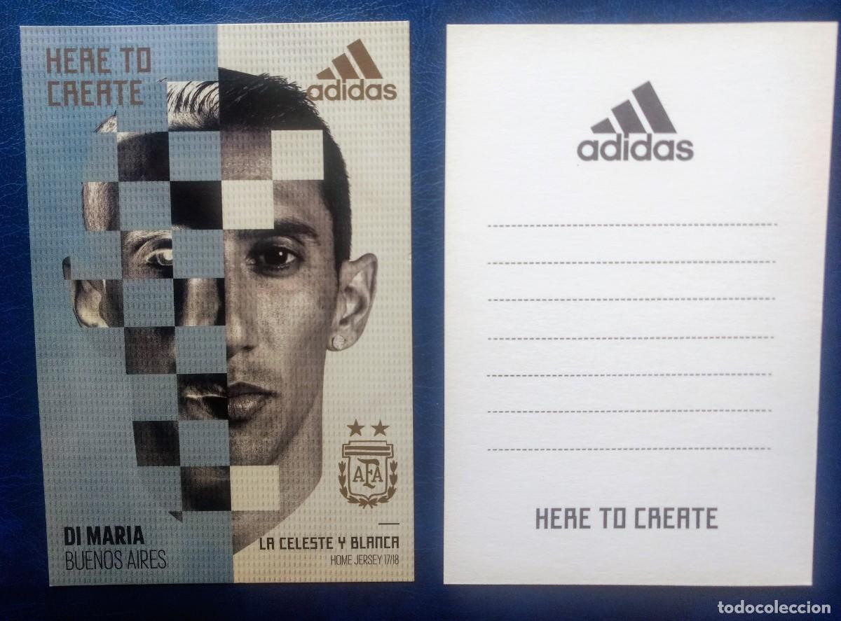 Postales: POSTAL ADIDAS LA CELESTE Y BLANCA- SELECCION ARGENTINA DE FUTBOL ANGEL DI MARIA