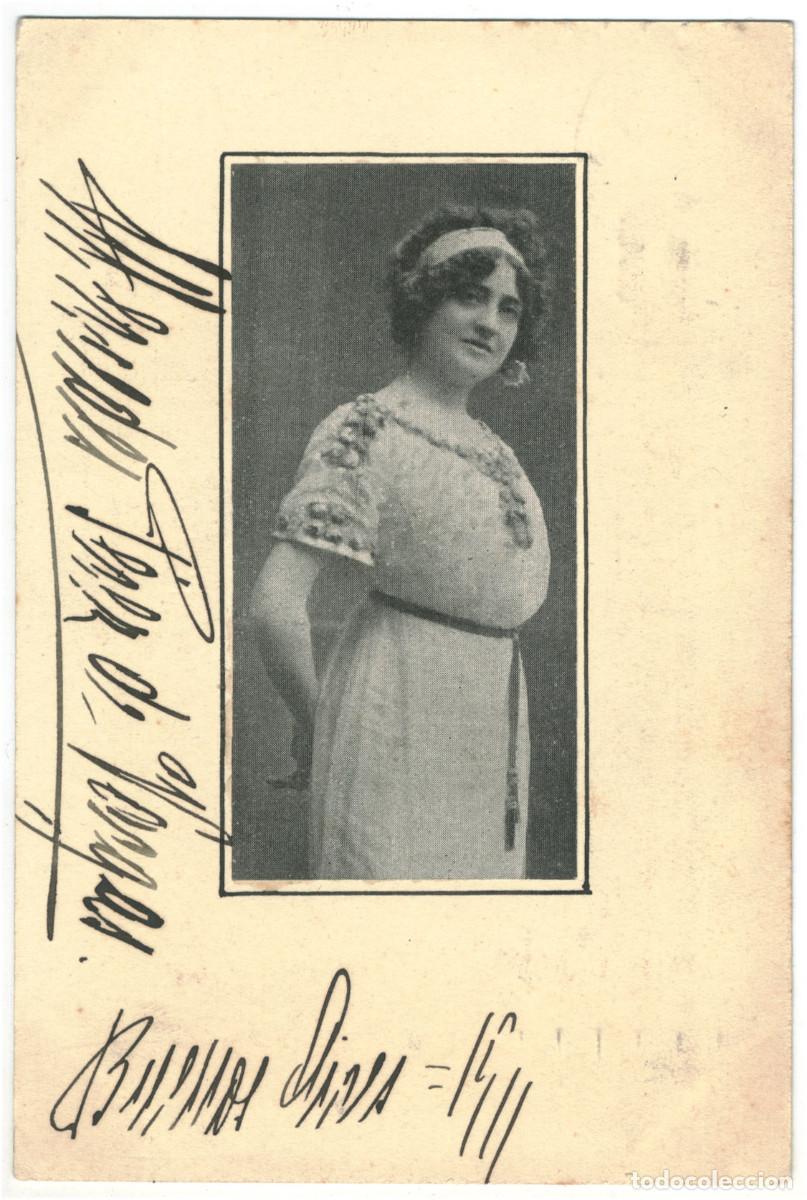 Postales: P&Eacute;REZ de VARGAS, Mercedes_Falsa postal. Signed (AUTOGRAFO) - Foto 1