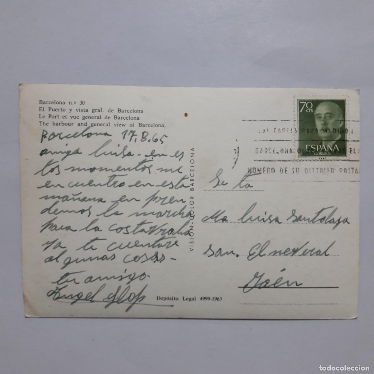 Postales: Postal Barcelona 30 Vision color 1965 - Foto 2
