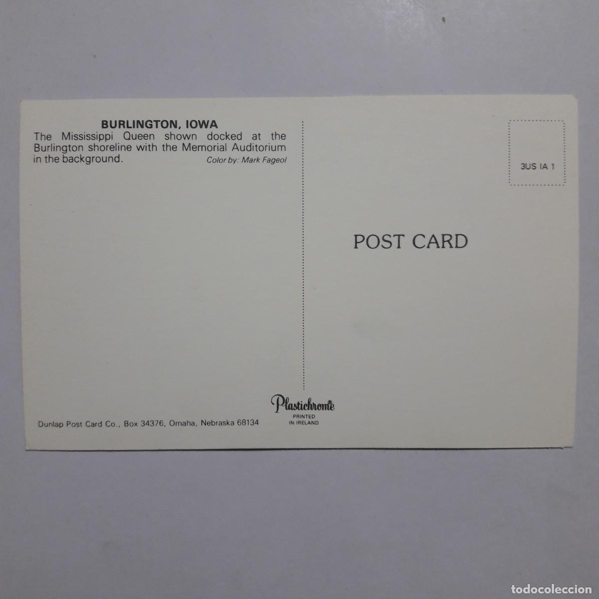 Postales: Postal IOWA Mississippi Queen - Foto 2