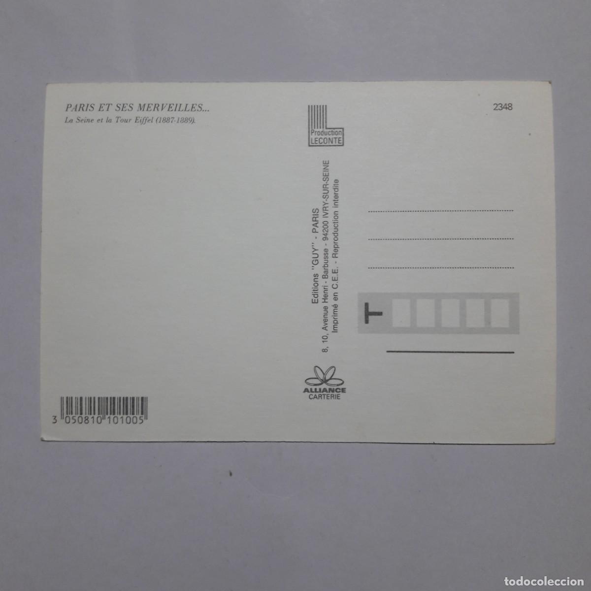Postales: Postal Paris Torre Eiffel Guy - Foto 2