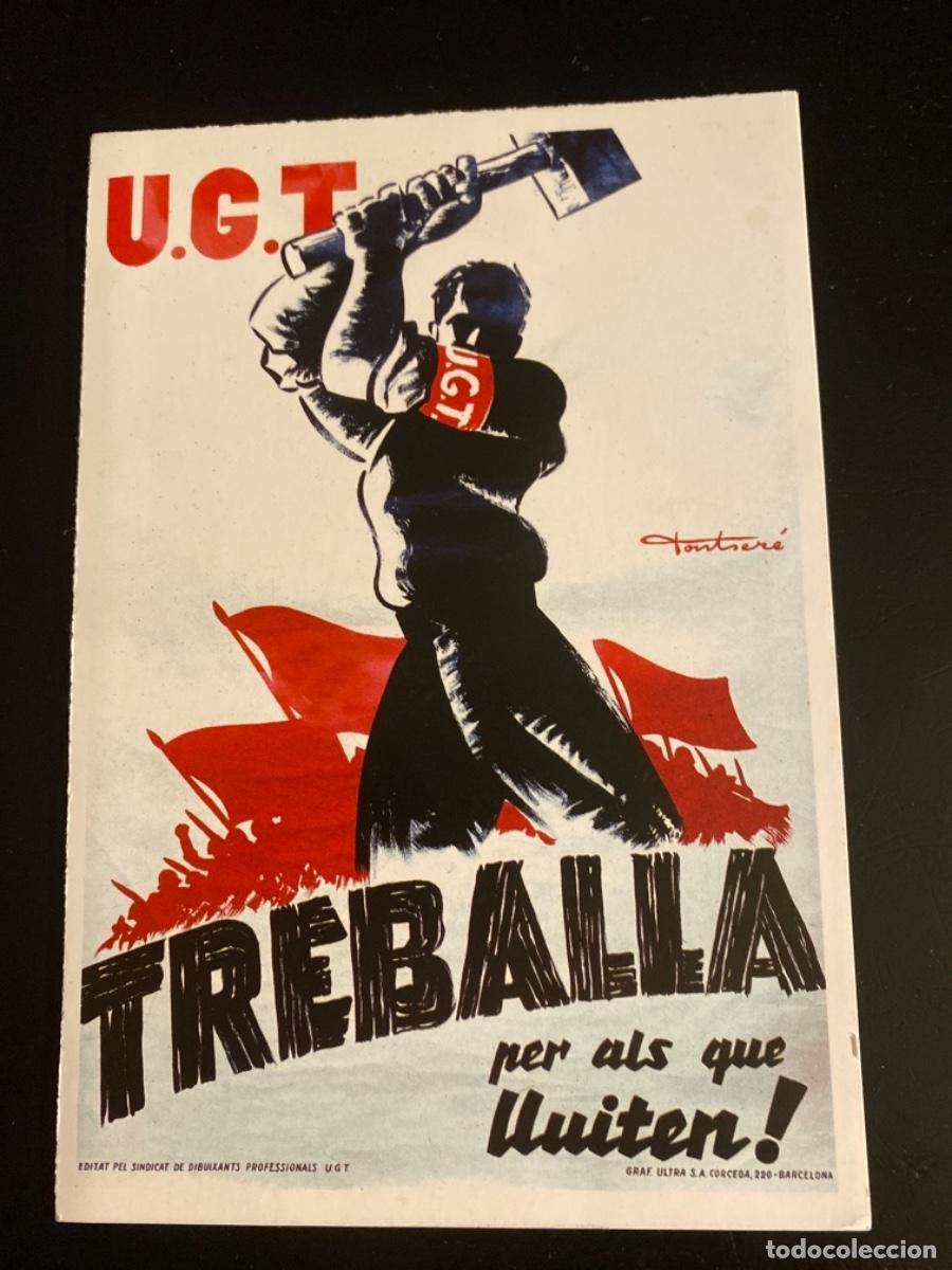 Cartoline: 8 - Tarjeta postal Formato doble comissio dignitat replica anarquista UGT Carles Fontsere
