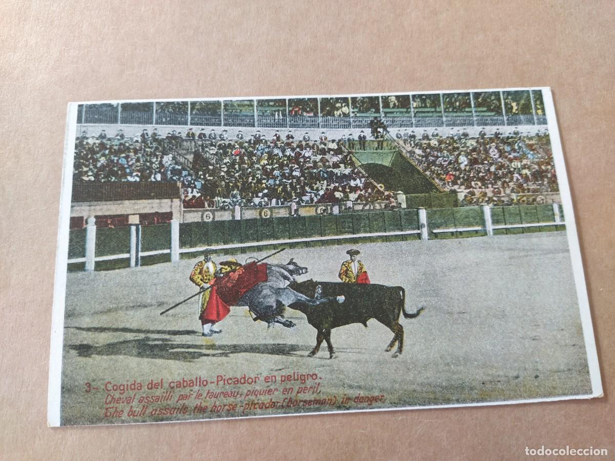 Postcards: TARJETA POSTAL ANTIGUA 3 COGIDA DEL CABALLO PICADOR EN PELIGRO - POSTAL TAURINA -S1