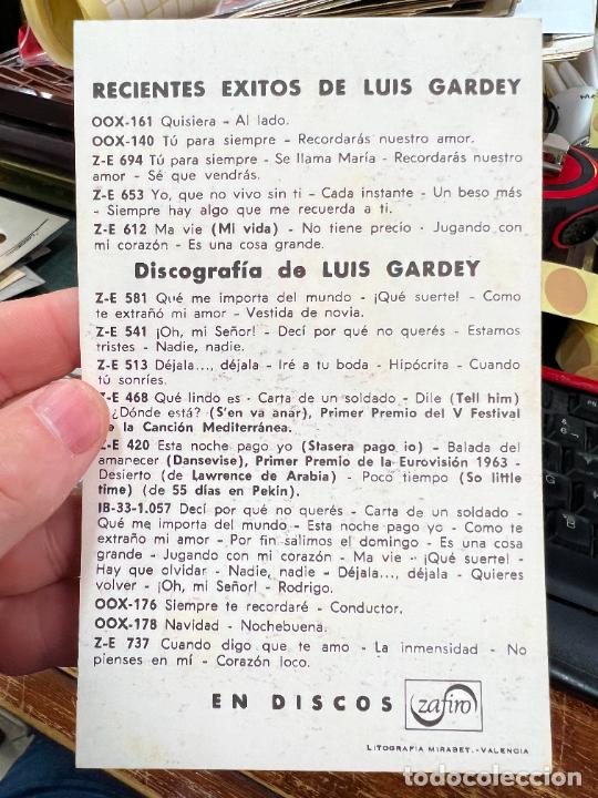 Postales: POSTAL AUTOGRAFO LUIS GARDEY - Foto 2