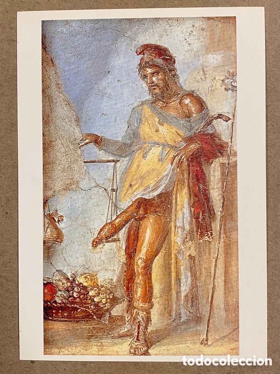 Postales: POMPEII, VILLA DEI VETTI: PRISPUS WEIGHING HIS PHALLUS, 1st C. POSTAL SIN CIRCULAR.