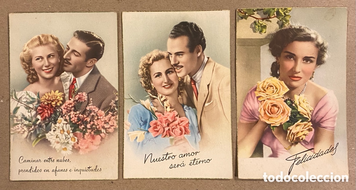 Cartes Postales: LOTE DE 3 ANTIGUAS POSTALES ROM&Aacute;NTICAS SIN CIRCULAR. C. Y Z.