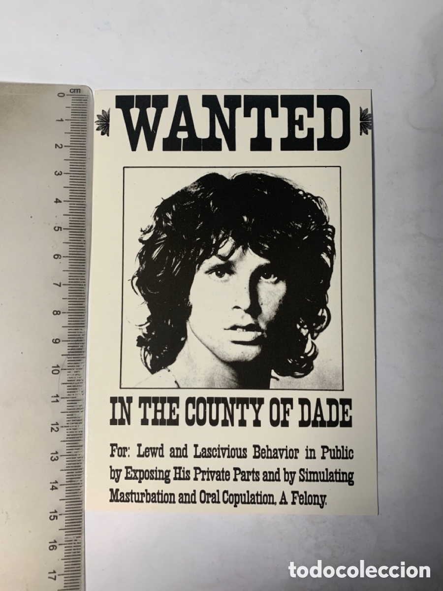 Postales: POSTAL. JIM MORRISON. EDITIONS MUSICARTES. - Foto 1