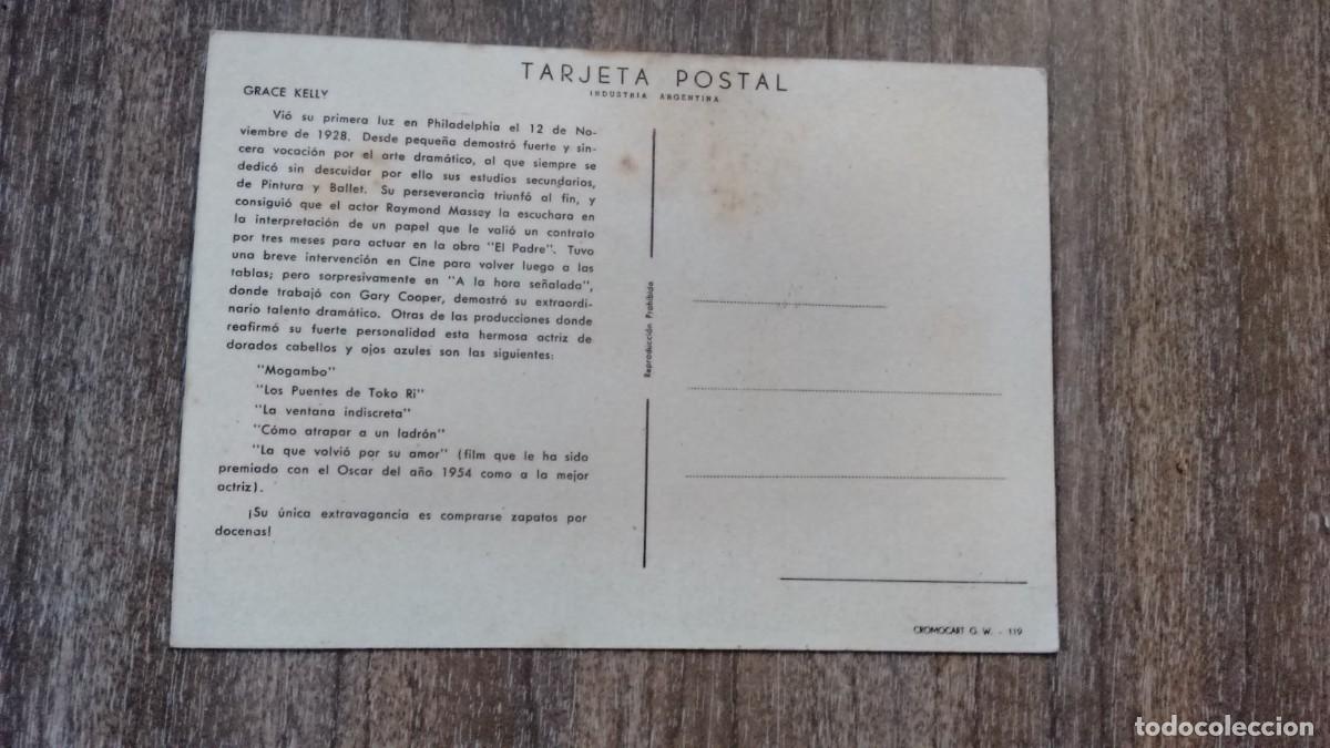 Postales: POSTAL CROMOCART - GRACE KELLY - Foto 2