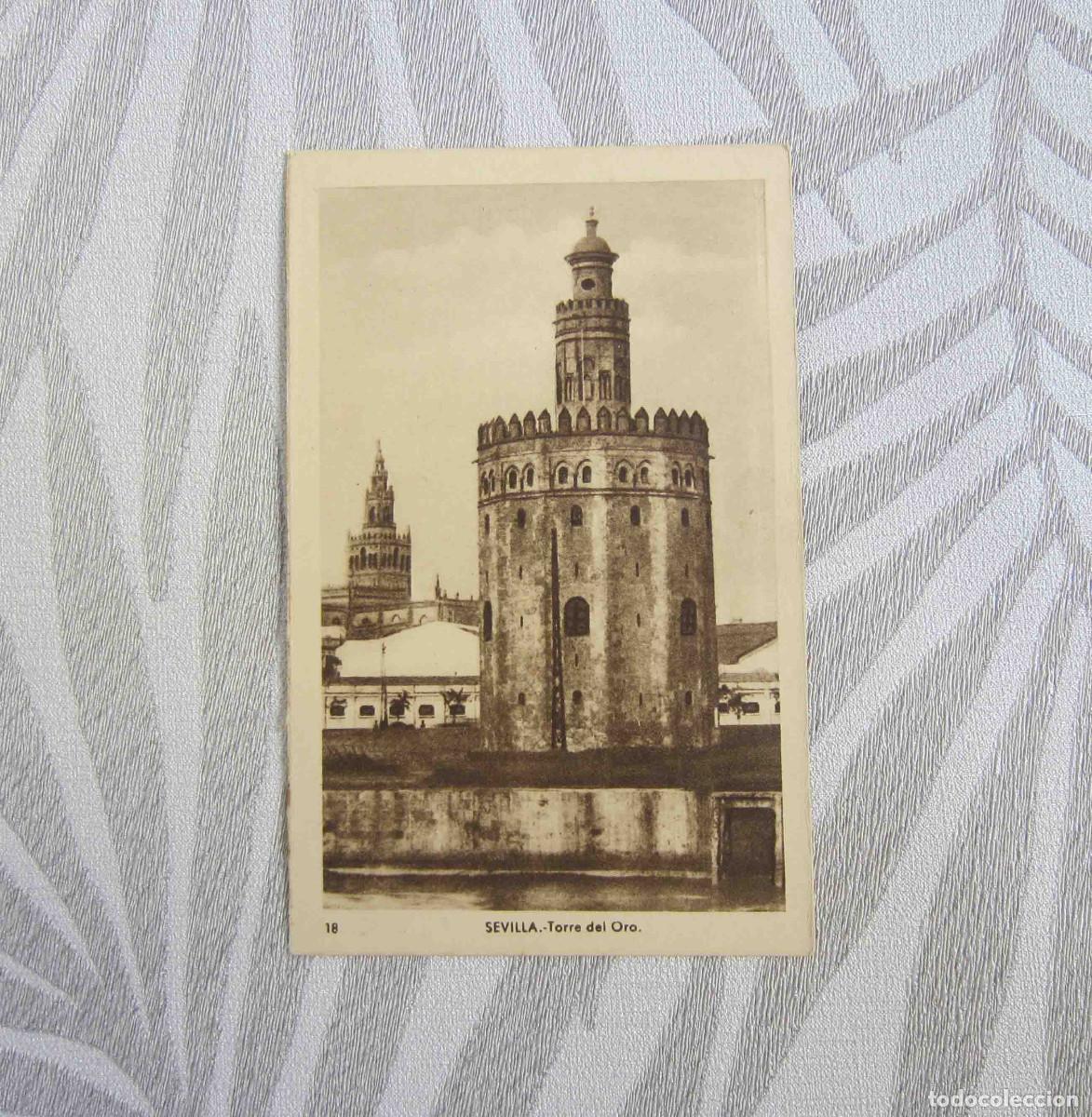 Postales: POSTAL ANTIGUA SEVILLA TORRE DEL ORO - Foto 1