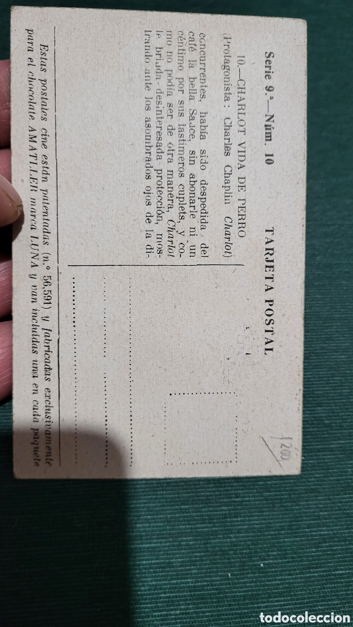 Postales: Tarjeta Postal Charles Chaplin - Foto 2