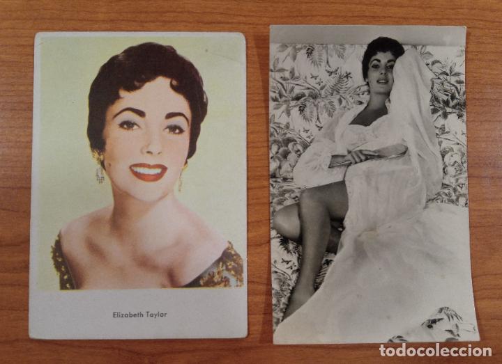 Postales: PAREJA DE POSTALES DE ELIZABETH TAYLOR - Foto 1