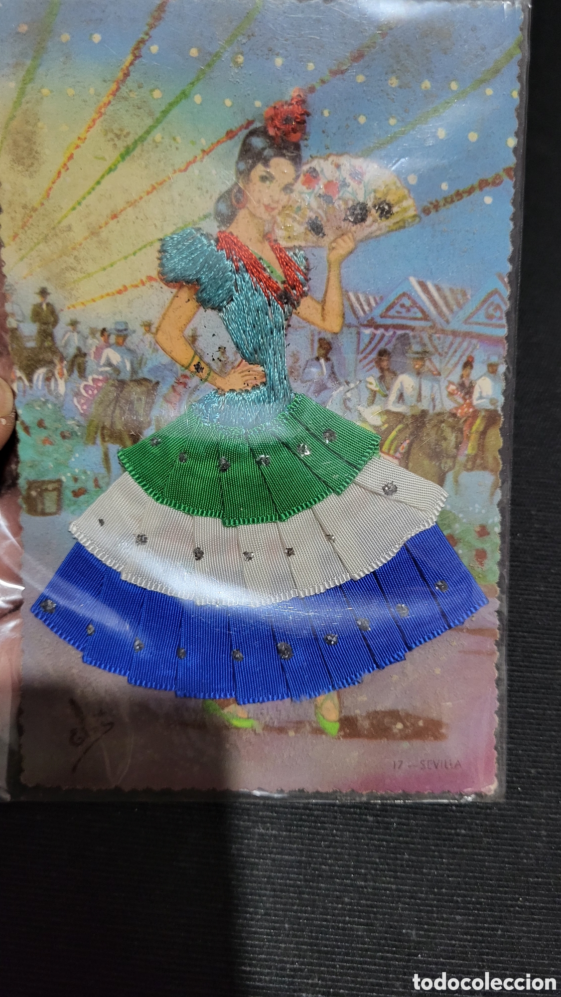 Postales: Tarjeta Postal bordado en hilo Madrid - Foto 1