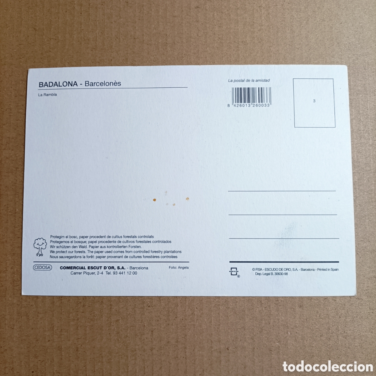 Postales: Postal. Badalona - Barcelon&eacute;s / La Rambla - Foto 2