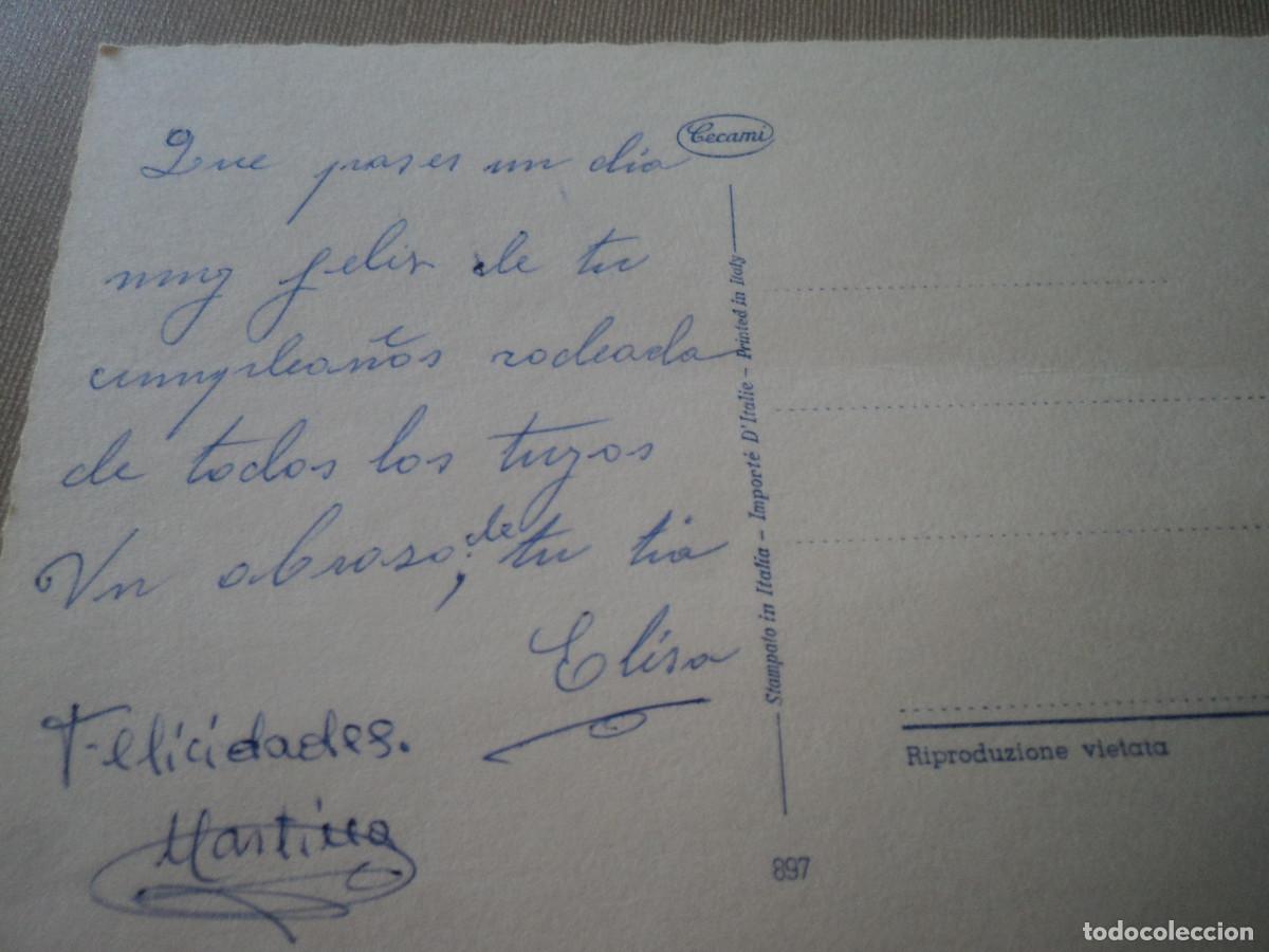 Postales: rosa con gotas de agua, cecami 897, circulada - Foto 2