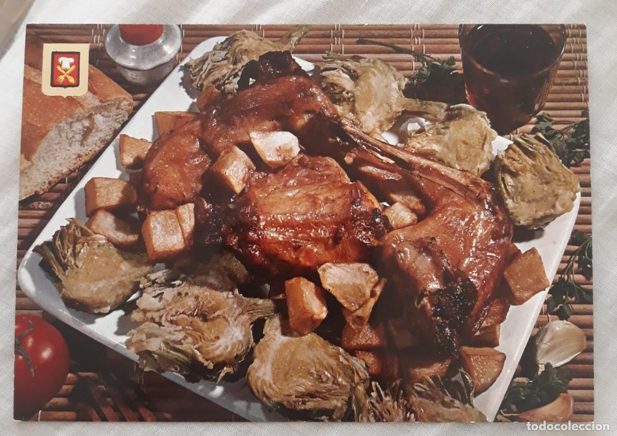 Postales: -84438 POSTAL BODEGON COMIDAS DE ESPA&Ntilde;A, N&ordm; 20, ESCUDO DE ORO, CONEJO A LA PLANCHA, CON RECETA