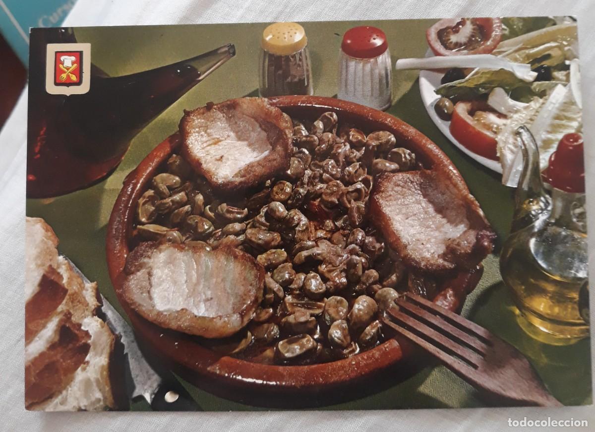 Postales: -84464 POSTAL BODEGON COMIDAS DE ESPA&Ntilde;A, N&ordm; 48, ESCUDO DE ORO, LOMO DE CERDO CON HABAS A, CON RECETA