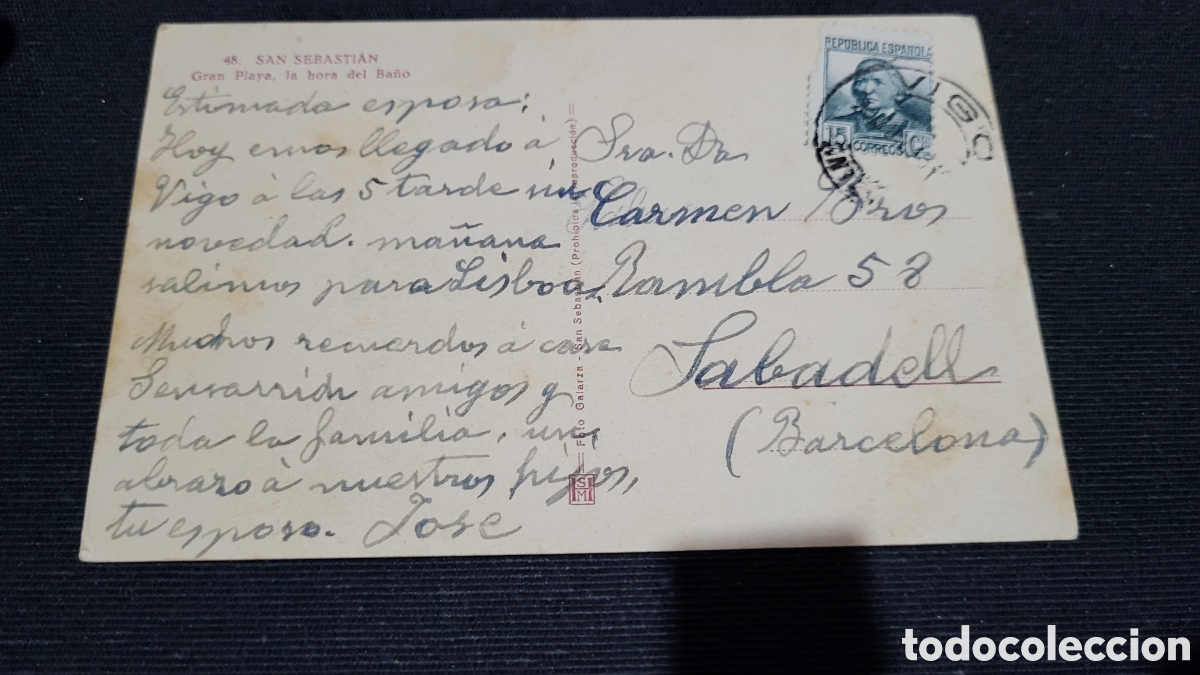 Postales: Tarjeta Postal Vigo usada 1935 - Foto 2