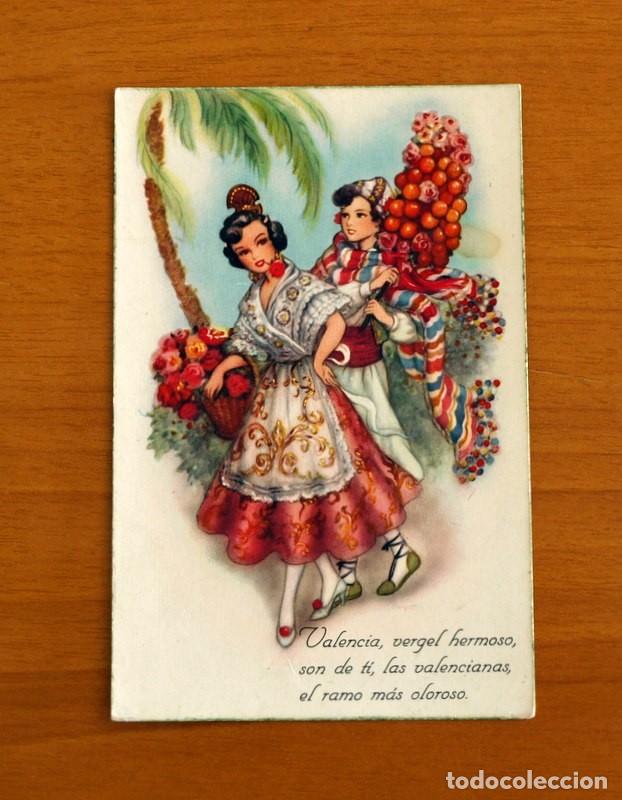 Postales: Tarjeta Postal Antigua A&ntilde;os 20 - Dibujo de parejas con trajes Regionales Espa&ntilde;oles -Refranes, Dichos