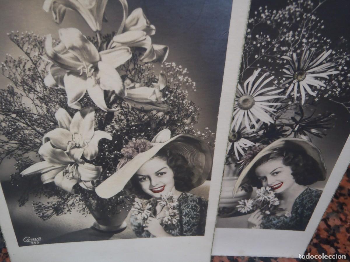 Postales: MUJER Y FLORERO - LOTE DE DOS P&Ograve;STALES - Foto 1