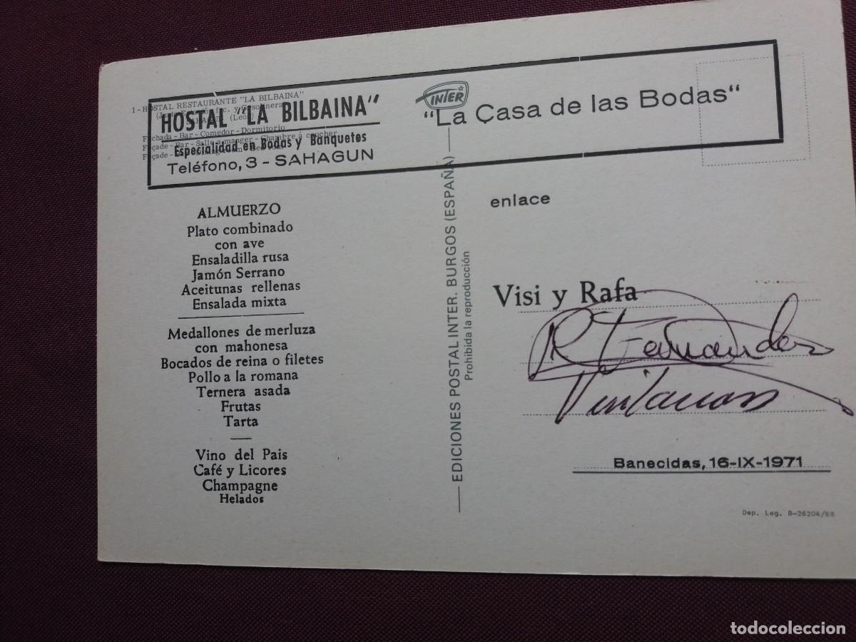 Postales: Sahag&uacute;n. *Hostal La Bilbaina* Ed. Inter. - Foto 2