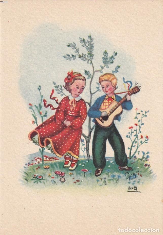 Postales: Microcrom I.B.A. S 660/10 - G. Q. / Pareja de ni&ntilde;os &middot; Guitarra &middot; Campo