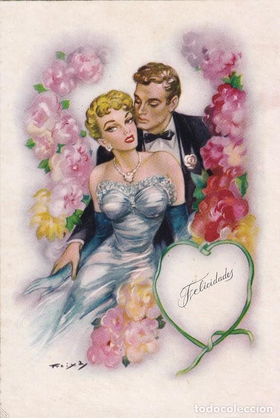 Cartoline: Creaciones Freixas - Serie 322 / Pareja de novios - Felicidades