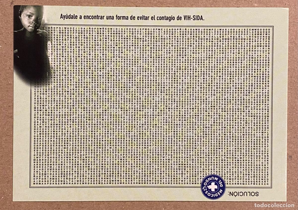 Postkarten: CAMPA&Ntilde;A CONTRA EL CONTAGIO DEL VIH. POSTAL PUBLICITARIA DE M&Eacute;DICOS DEL MUNDO.