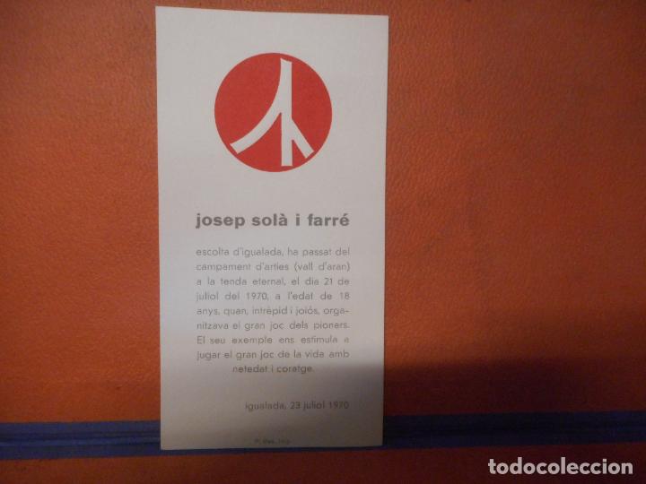 Postkarten: TARGETA DE DUELO.JOSEP SOLA I FARRE.IGUALADA 23 DE JULIO DE 1970.
