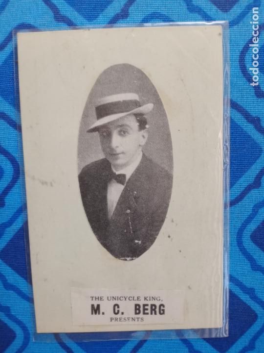 Postcards: Ciclista. Unicycle King M.C. Berg. Espect&aacute;culos de circo. Postal holandesa 1910