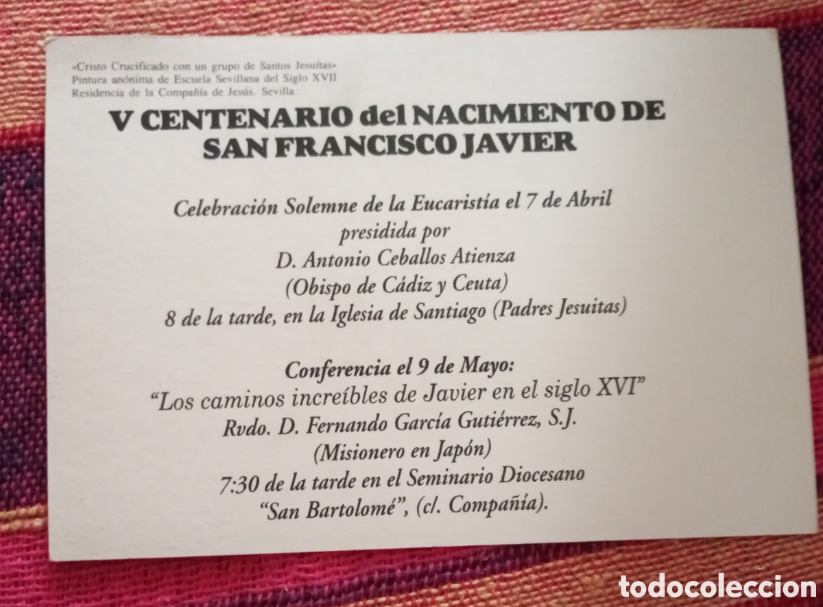 Postales: Postal V centenario del nacimiento de San Francisco javier - Foto 2