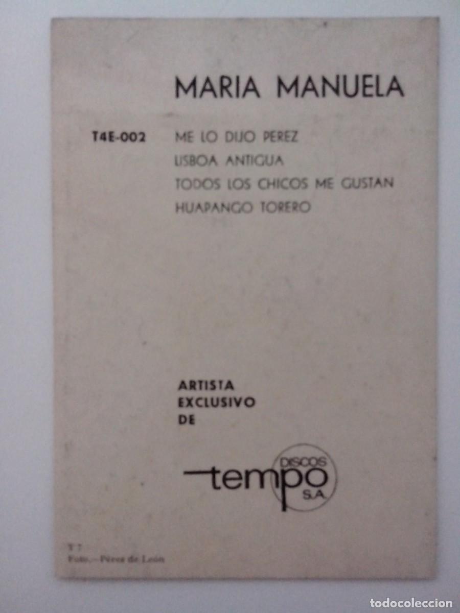 Postales: FOTO POSTAL MARIA MANUELA DISCOS TEMPO S.A. - Foto 2