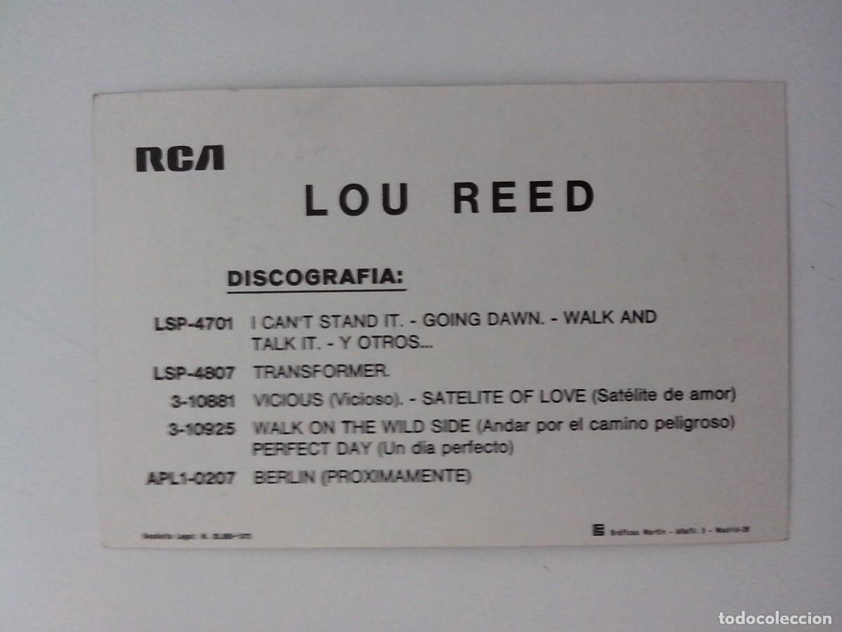 Postales: FOTO POSTAL LOU REED RCA - Foto 2