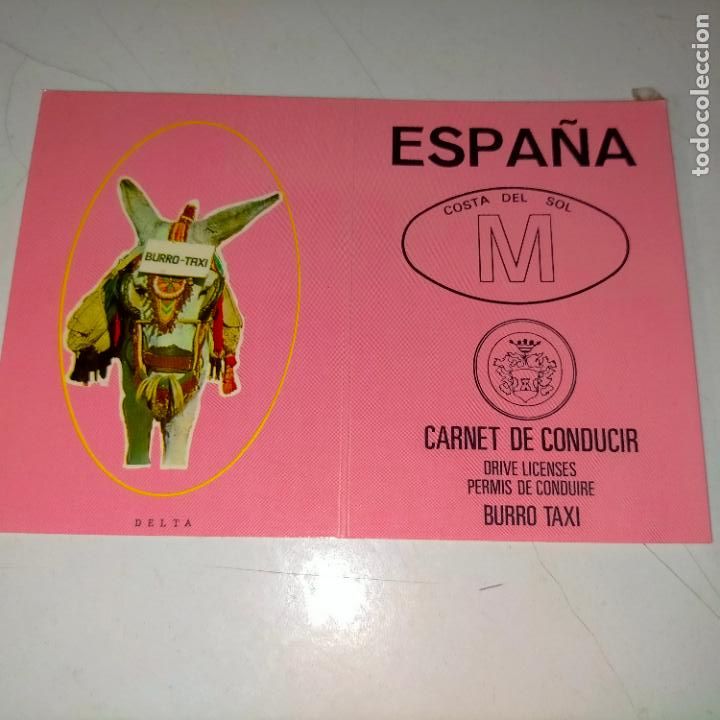 Cartes Postales: HAGA SU OFERTA .... Antigua postal - ESPA&Ntilde;A CARNET DE CONDUCIR BURRO TAXI