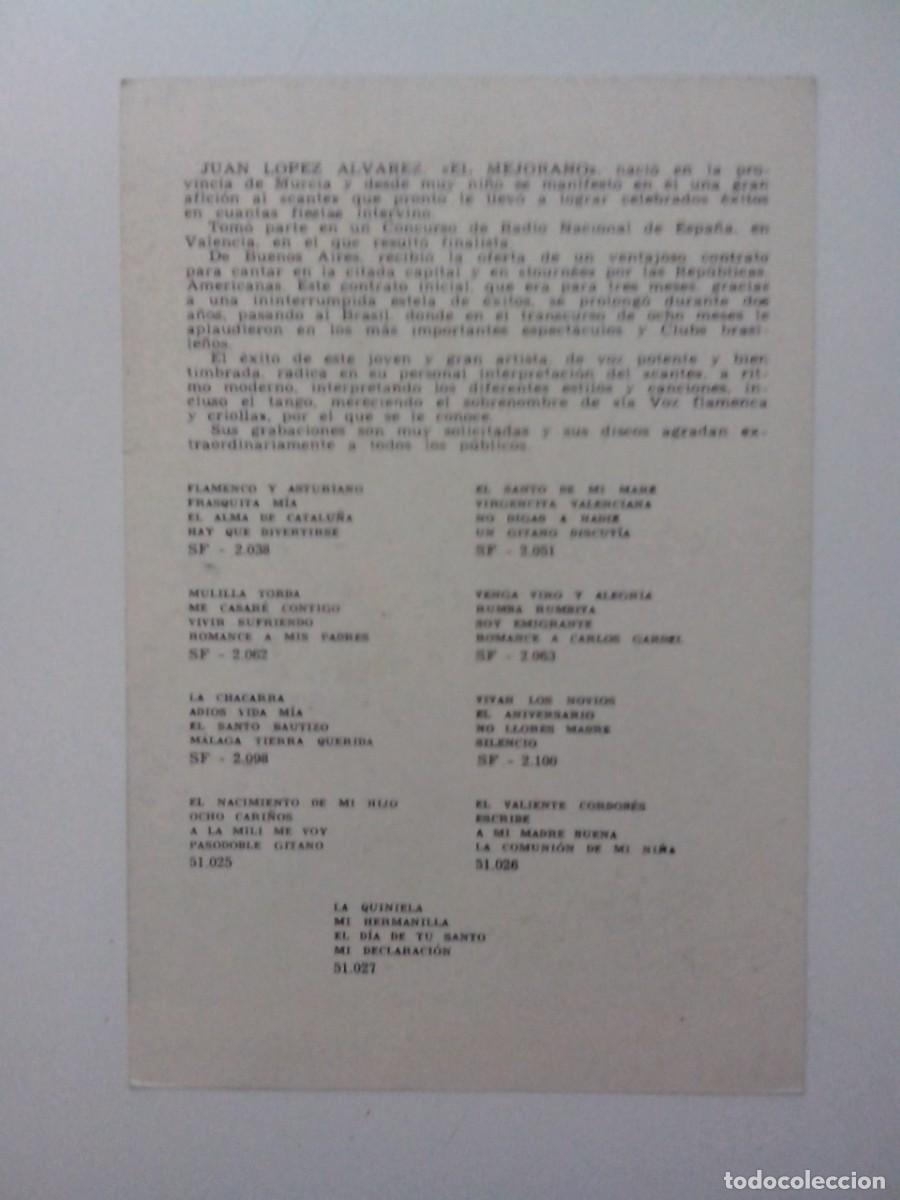 Postales: FOTO POSTAL DISCOS BELTER EL MEJORANO - Foto 2