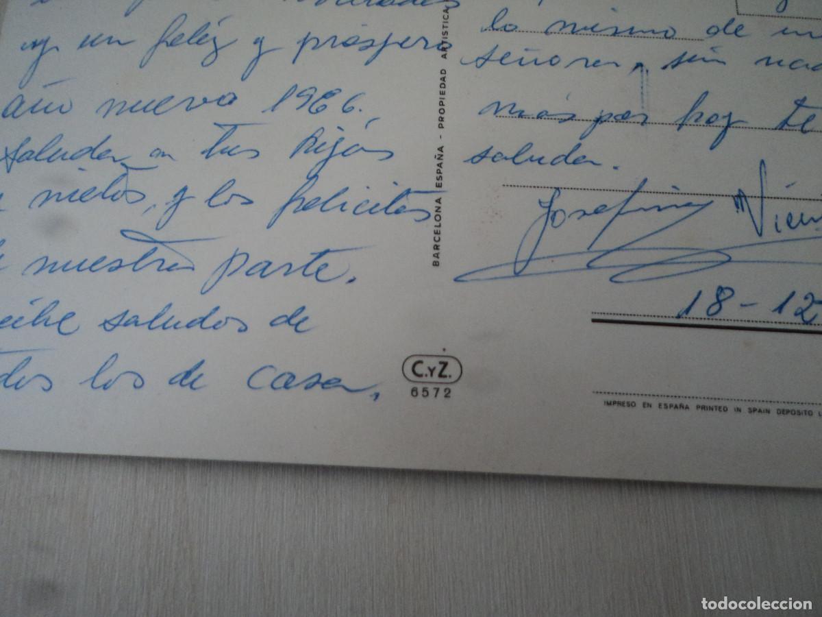 Postales: rosas y belen, c y z 6572, circulada 1965 - Foto 2