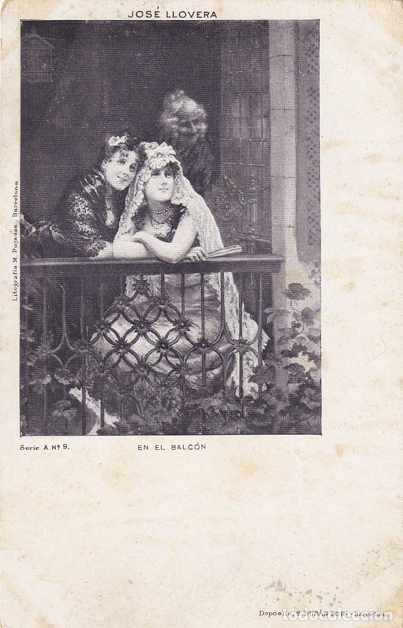 Postales: Jos&eacute; Llovera - En el balc&oacute;n / Serie A N&ordm; 9 - Foto 1