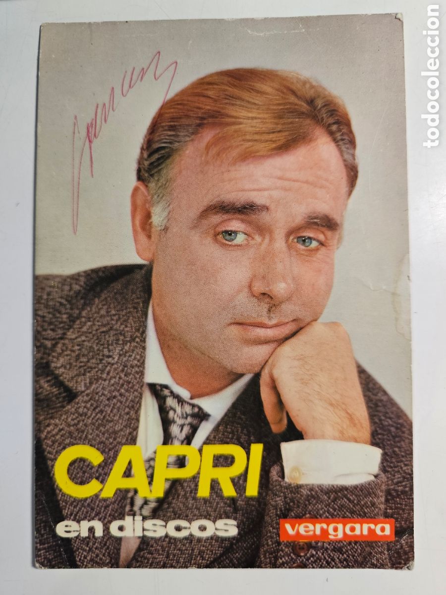 Postales: Postal Discos Vergara de &eacute;xitos de Joan Capri , firmada - Foto 1