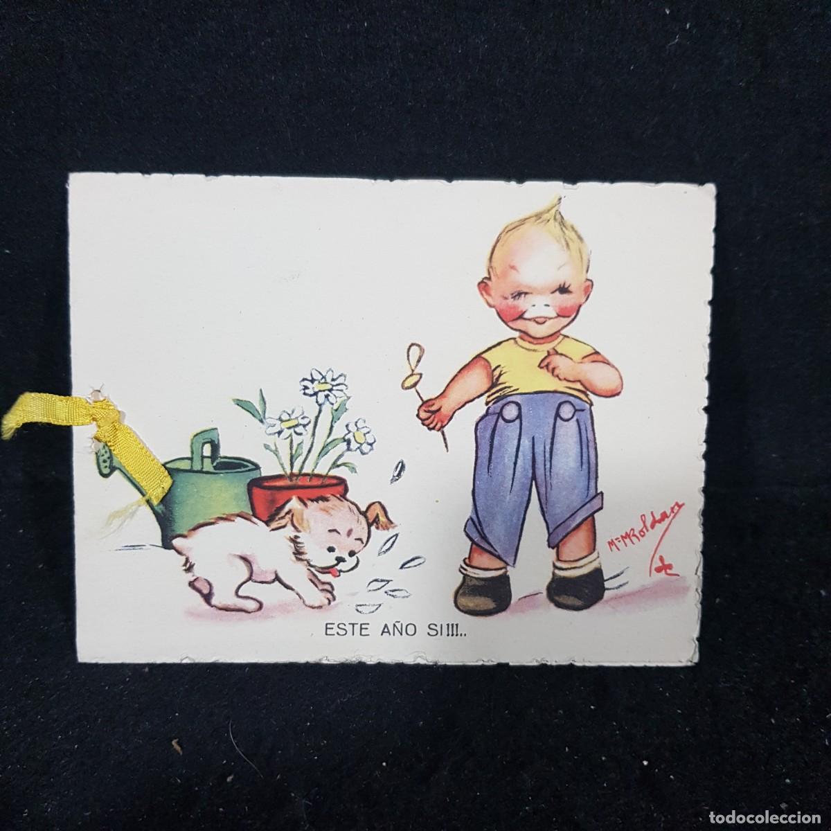Postales: TARJETA - ENERO DEL 54 - NI&Ntilde;O CON PERRITO / 362 - Foto 1