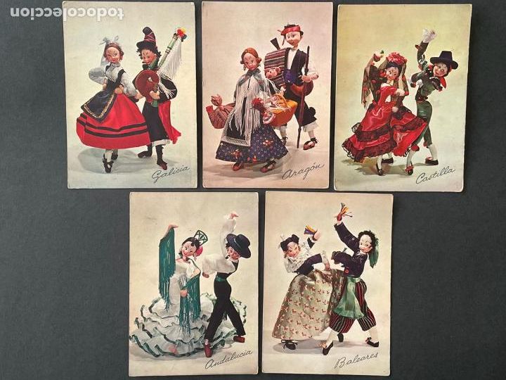 Postales: LOTE DE 5 TARJETAS POSTALES - GALICIA - ARAG&Oacute;N - CASTILLA - ANDALUC&Iacute;A Y BALEARES