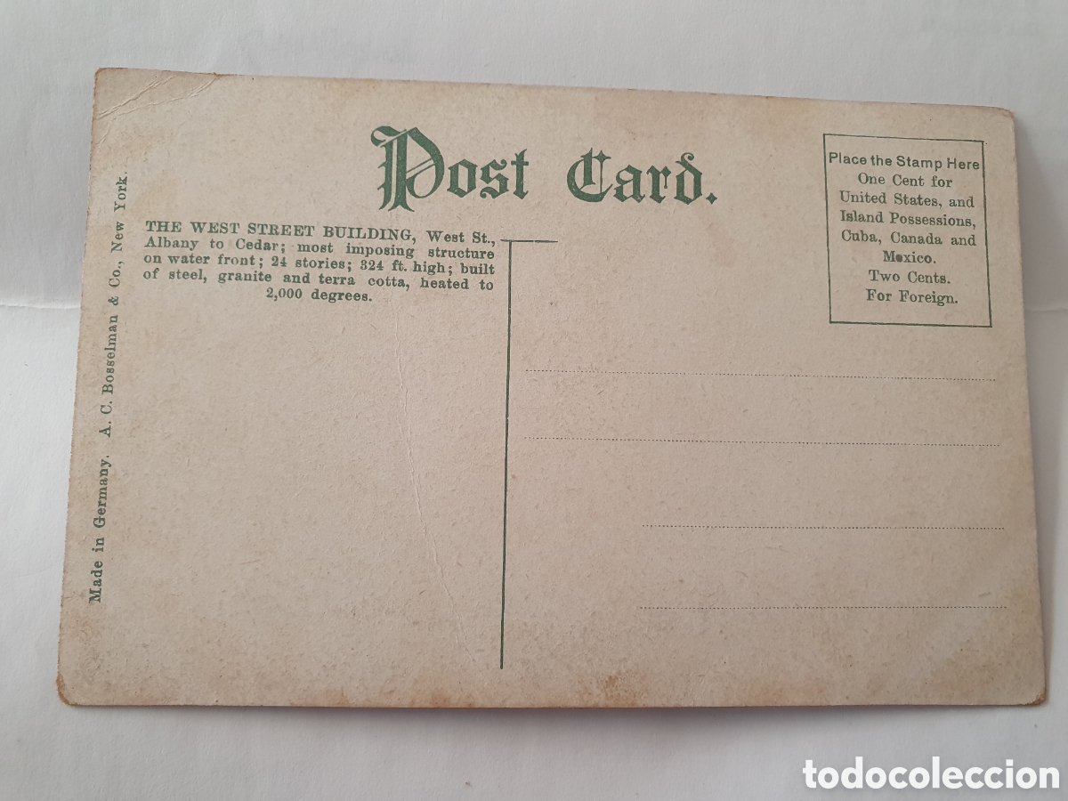 Postales: Postal West Street Building. NY. (L2) - Foto 2