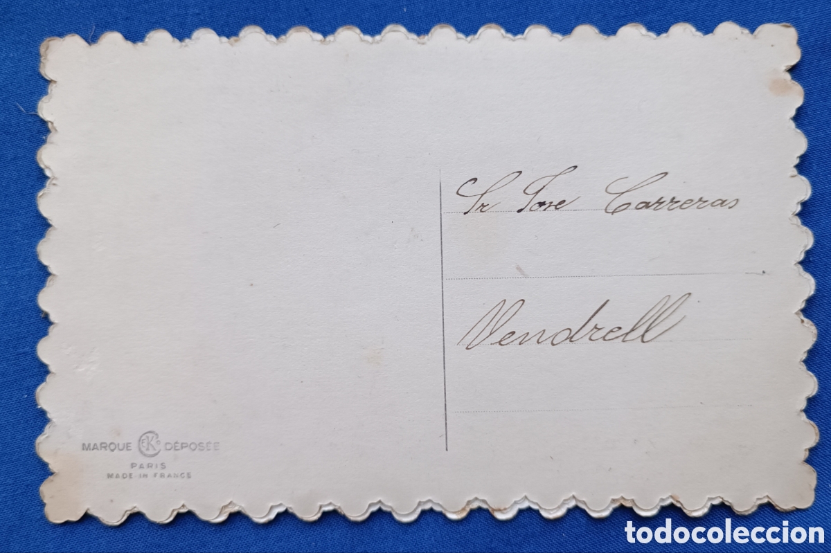 Postales: RARA POSTAL TROQUELADA CON TUL BORDADO CEK PARIS - Foto 3