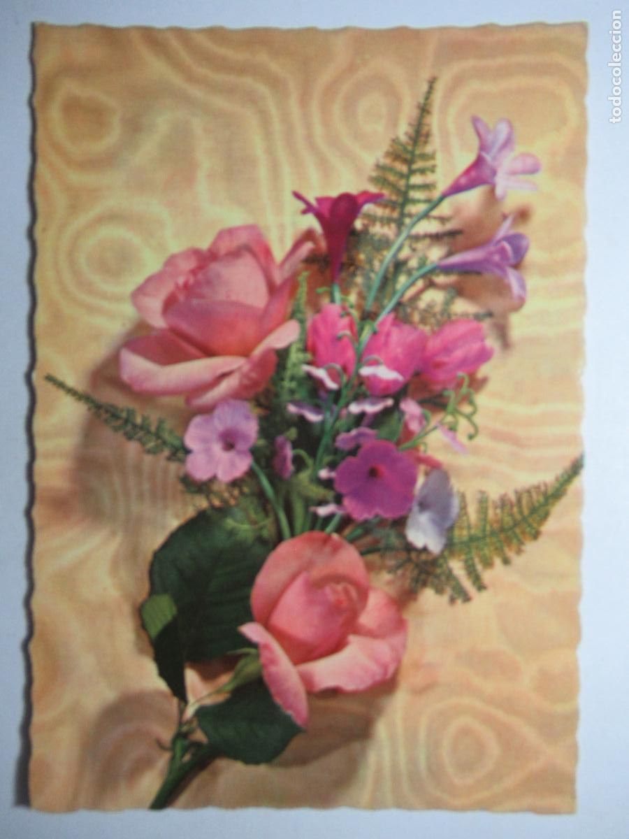 Postales: Postal Flores Rosas - Foto 1