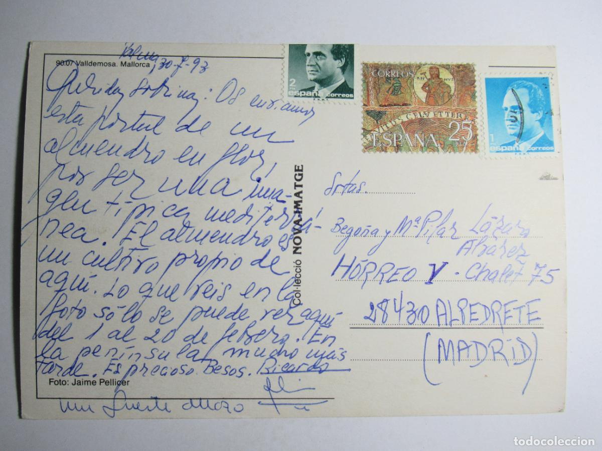 Postales: Postal Flores Valldemosa Mallorca - Foto 2