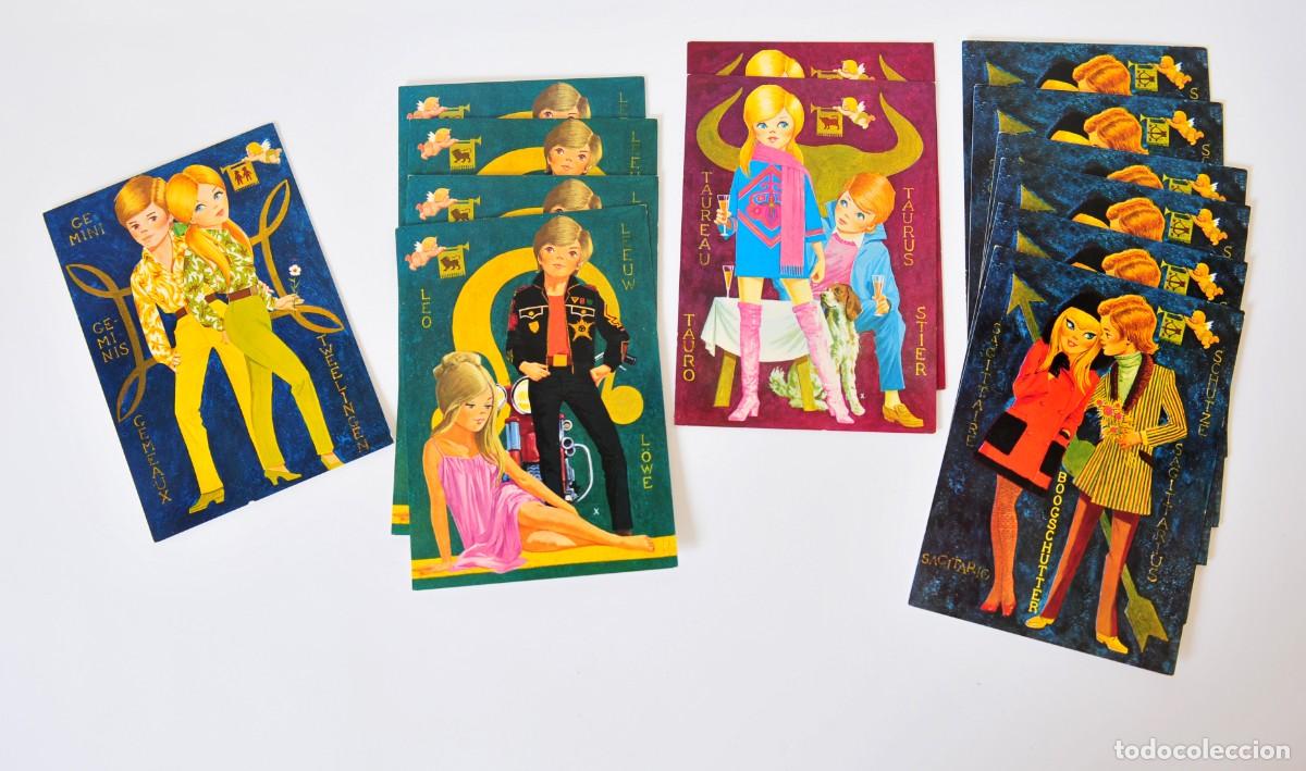 Postales: Lote de 14 tarjetas postales vintage con signos del zodiaco en diferentes idiomas. BV, Spain
