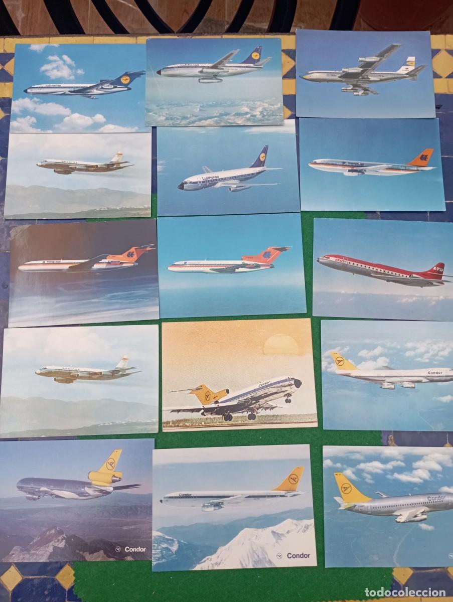 Postales: Colecci&oacute;n lote de 27 tarjetas postales de aviones todas distintas