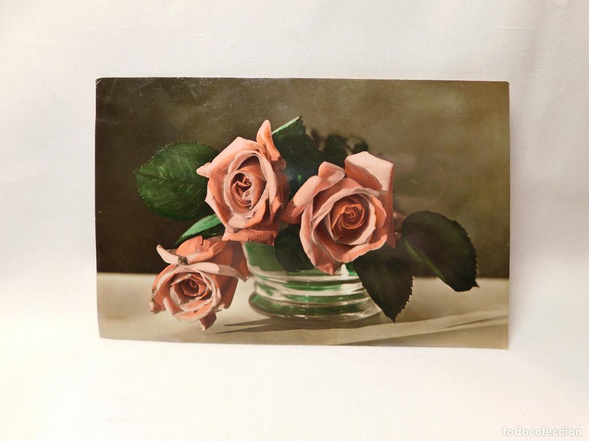 Postales: Postal Coloreada a mano 1940 Rosas - Foto 1