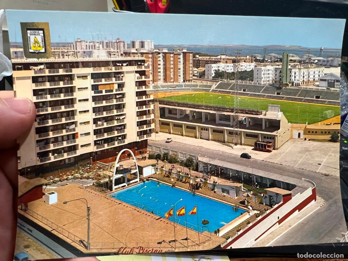 Postkarten: POSTAL DE CADIZ - PISCINA MUNICIPAL Y ESTADIO RAMON DE CARRANZA