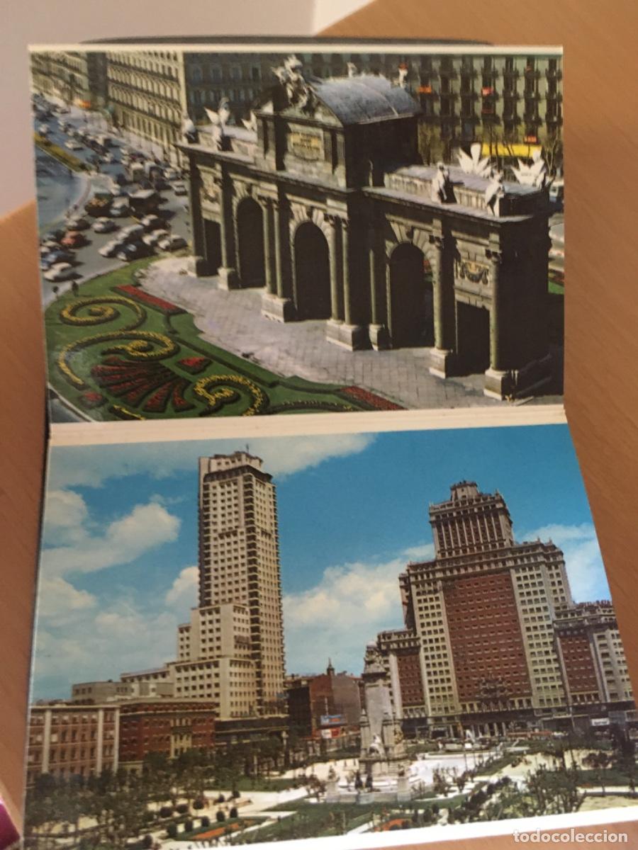 Postales: Carpeta com 22 mini postales antiguas recuerdo de Madrid - Foto 10