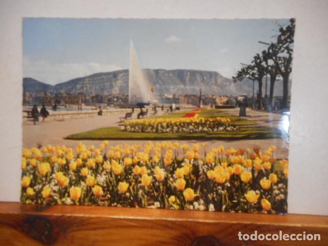 Cartoline: BONITA POSTAL. CIRCULADA. GENEVE. QUAI WILSON ET LE JET D'EAU (130M)