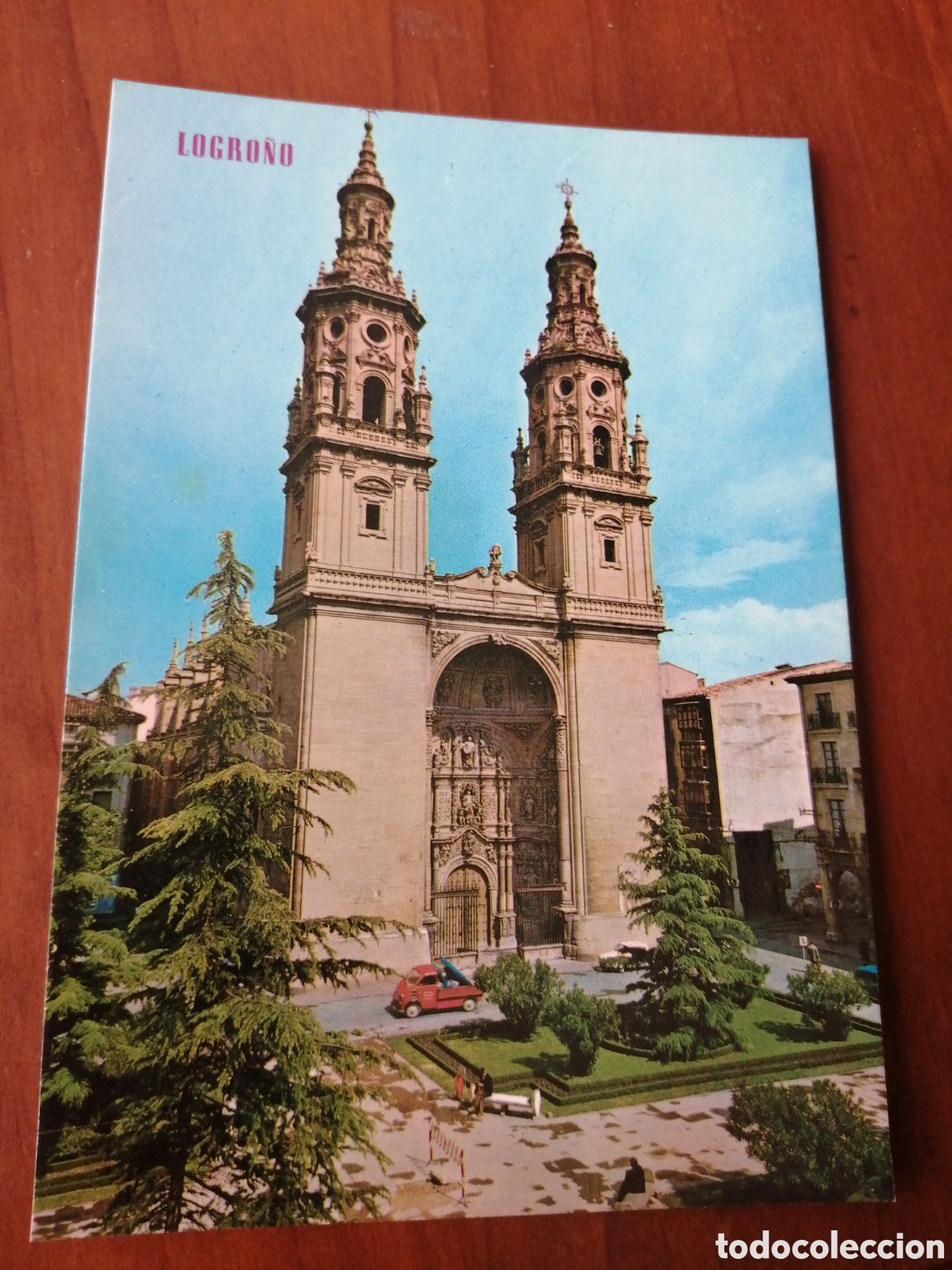 Postales: POSTAL 152 LOGRO&Ntilde;O TORRES DE LA CATEDRAL REDONDA - Foto 1